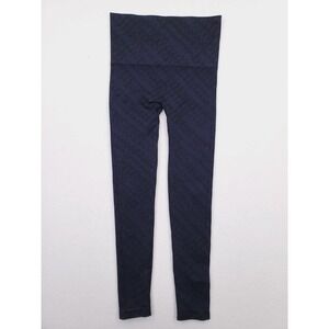 Spanx Leggings Womens Small Navy Blue Black Compression Yoga Pants Snakeskin